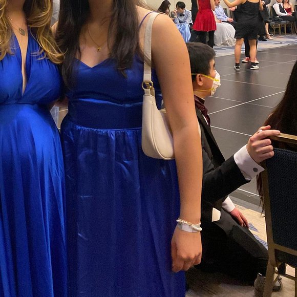 Reformation Vintage Satin Slip Dress Maxi 90’s Medium Blue - Picture 16 of 16